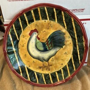 Susan Winget Certified International Rooster Dinner Plate 11"